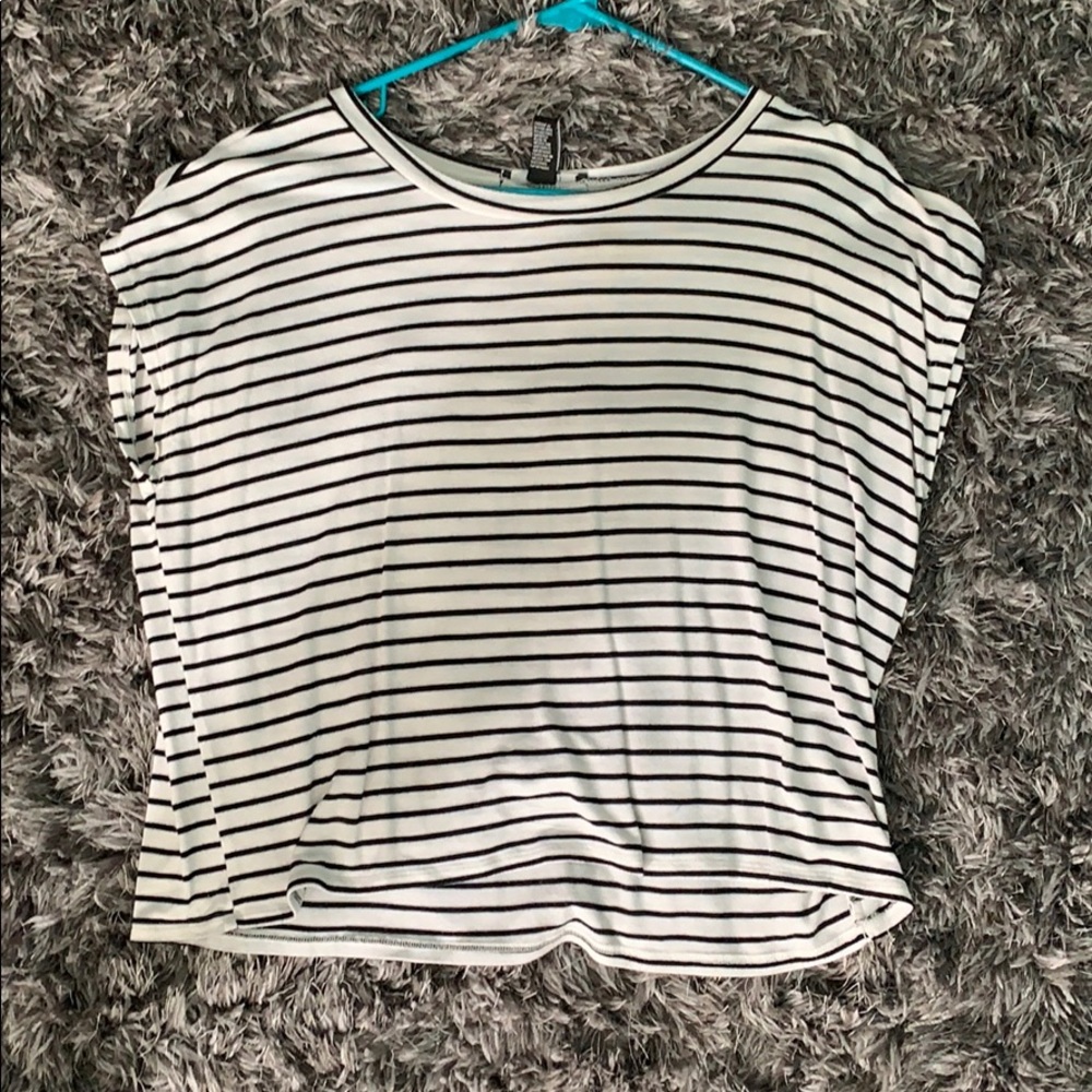 Striped off the shoulder T-shirt